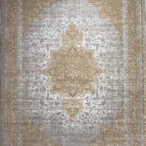 فرش نسکافه‌ای طلایی آیسان کد 71055 – ۷۰۰ شانه تراکم ۲۱۰۰