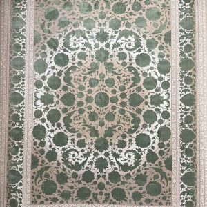 فرش نسکافه‌ای سبز آیسان کد 71017 – ۷۰۰ شانه تراکم ۲۱۰۰